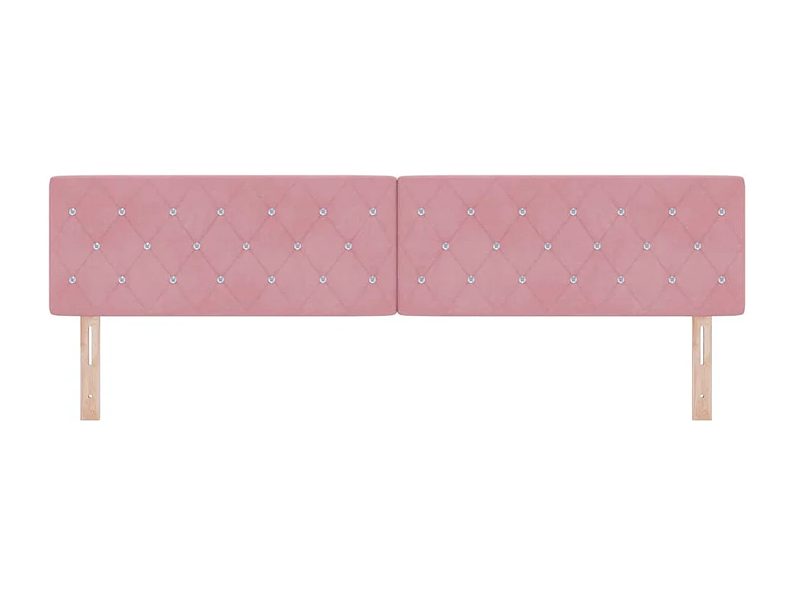 Mueble cabecero | Cabecero | Cabezal de cama LED con luces de tiras LED Rosa 100 cm Terciopelo