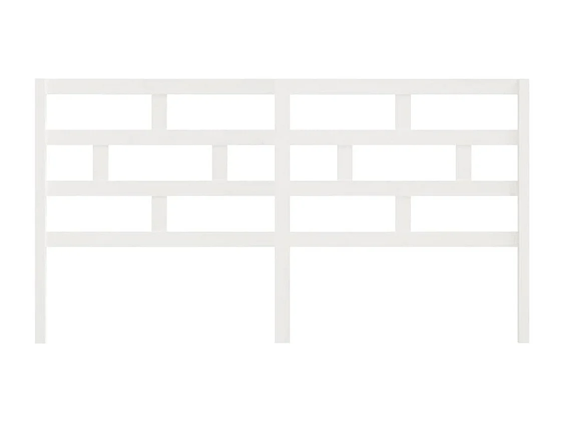Tête de Lit | Panneau de tête pour lit Moderne Blanc 206x4x100 cm Bois massif de pin