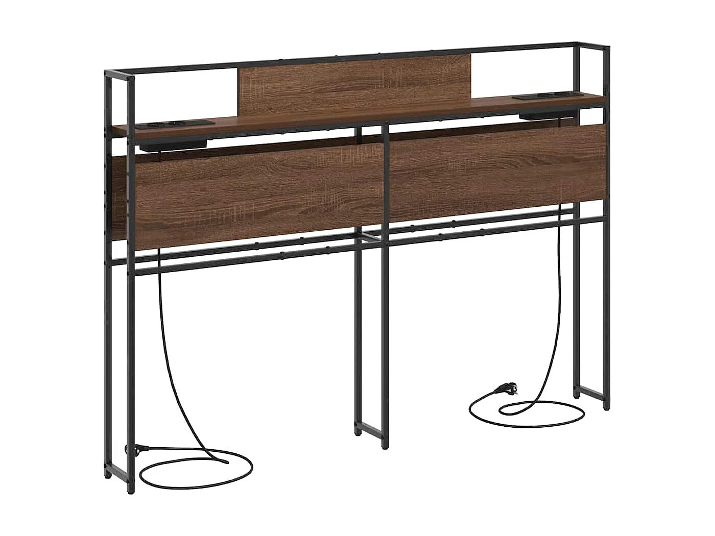 Mueble cabecero con almacenamiento | Cabecera de almacenamiento con estante Marrón roble 120 cm