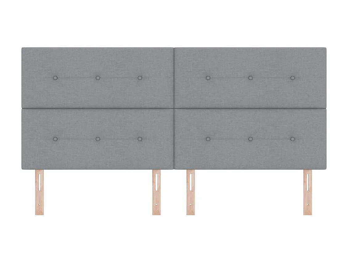 Mueble cabecero | Cabecero | Cabezal de cama LED con luces de tiras LED Gris claro 200 cm tela