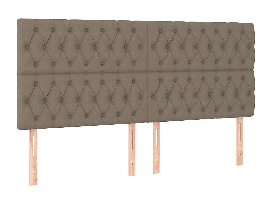 Hoofdbord | Hoofdeinde LED 200x7x118/128 cm stof taupe