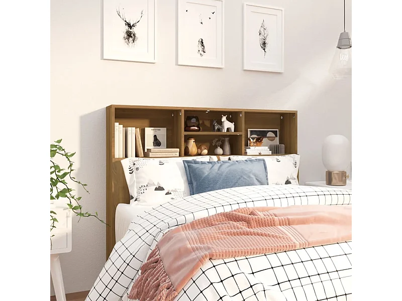 Cabecero de Cama | Cabezal de Cama | Mueble cabecero marrón roble 120x19x103,5 cm