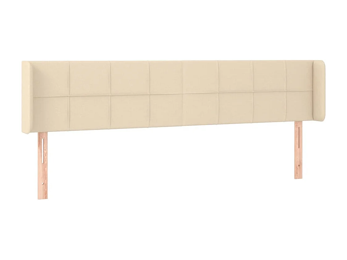 Mueble cabecero | Cabezal de cama | Cabecero con LED de tela crema 203x16x78/88 cm