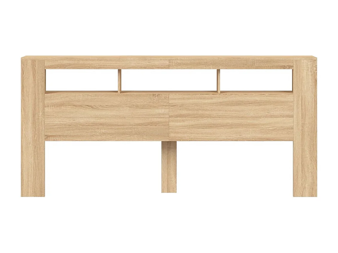 Mueble cabecero | Cabecero | Cabezal de cama LED madera ingeniería roble Sonoma 220x18,5x103,5 cm