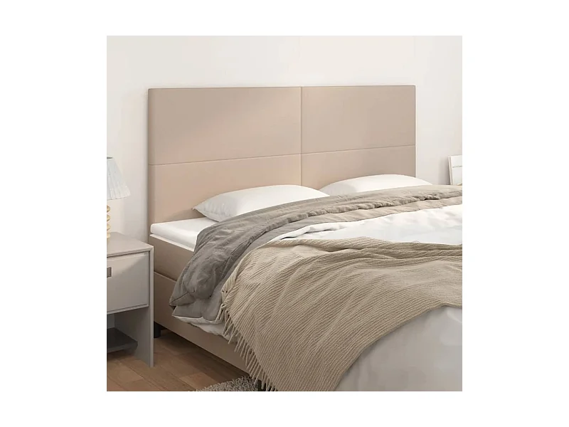 Têtes de lit | Panneaux de tête pour lit Moderne 4 pcs Cappuccino 90x5x78/88 cm Similicuir
