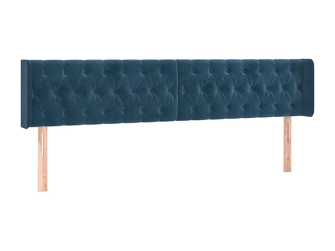 Hoofdbord | Hoofdeinde LED 203x16x78/88 cm fluweel donkerblauw