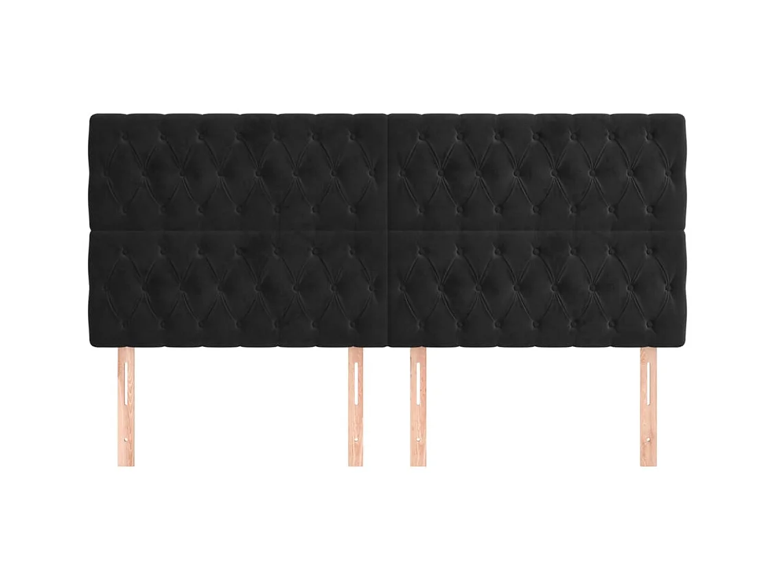 Têtes de lit | Panneaux de tête pour lit Moderne 4 pcs Noir 90x7x78/88 cm Velours