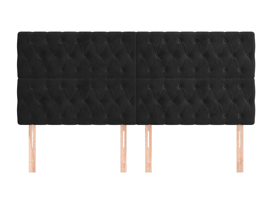 Têtes de lit | Panneaux de tête pour lit Moderne 4 pcs Noir 90x7x78/88 cm Velours