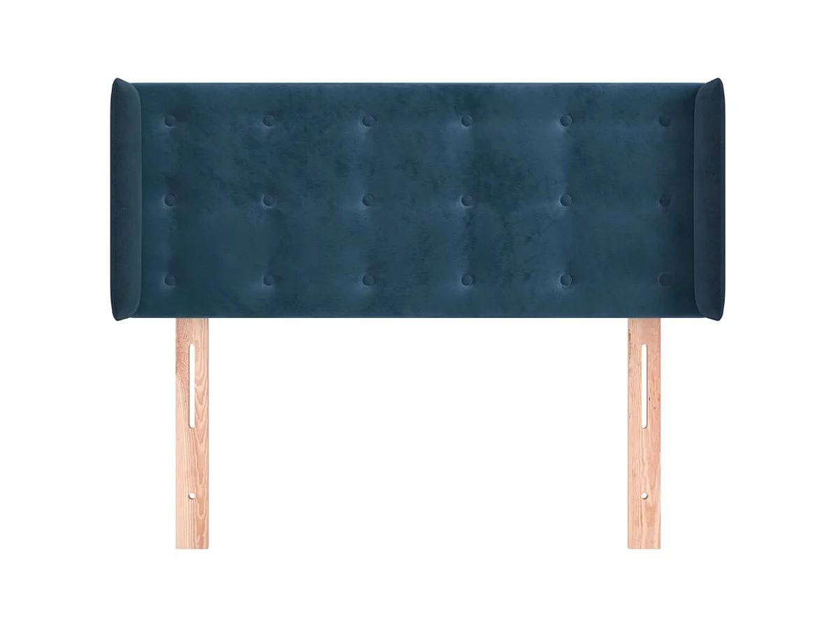 Mueble cabecero | Cabezal de cama | Cabecero de terciopelo azul oscuro 103x16x78/88 cm
