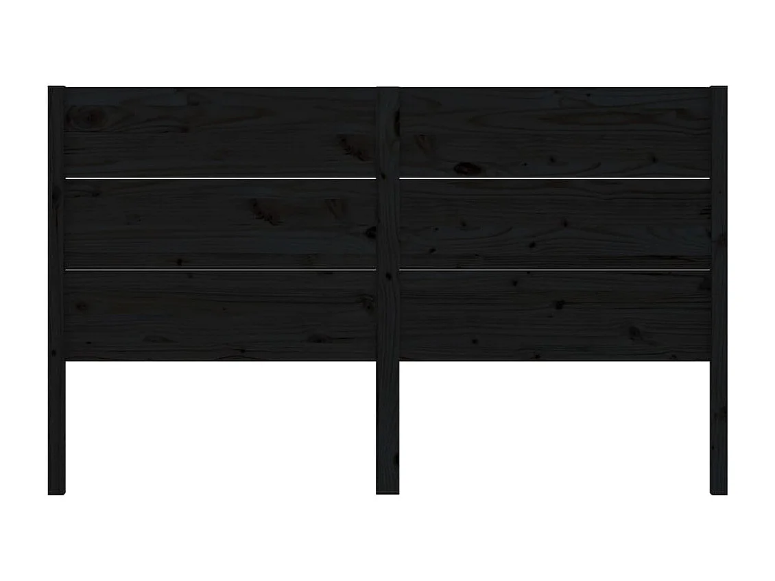 Mueble cabecero | Cabecero | Cabezal de cama madera maciza de pino negro 126x4x100 cm