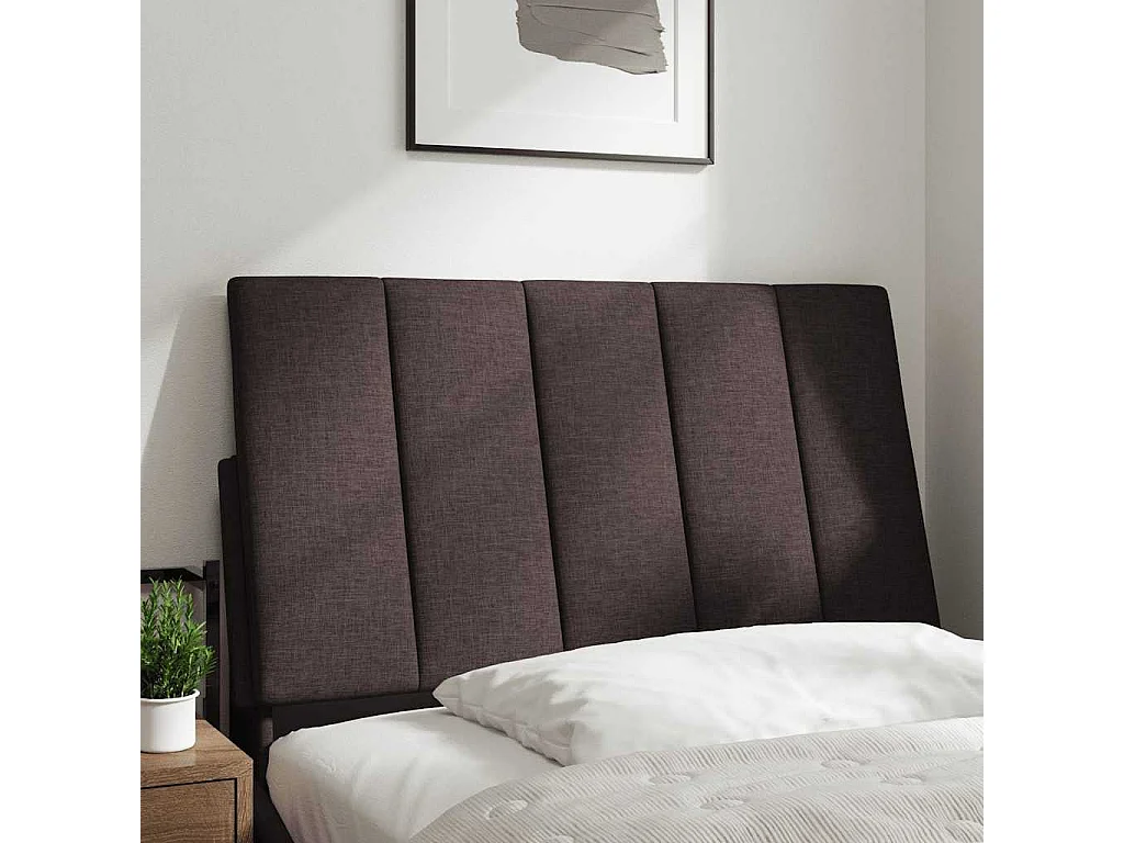 Tête de lit | Coussin de tête de lit | Tête de lit décoratif marron foncé 90 cm tissu