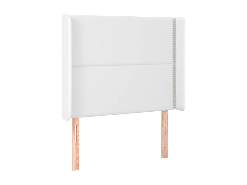 Tête de Lit | Panneau de tête pour lit Moderne avec oreilles Blanc 103x16x118/128 cm Similicuir