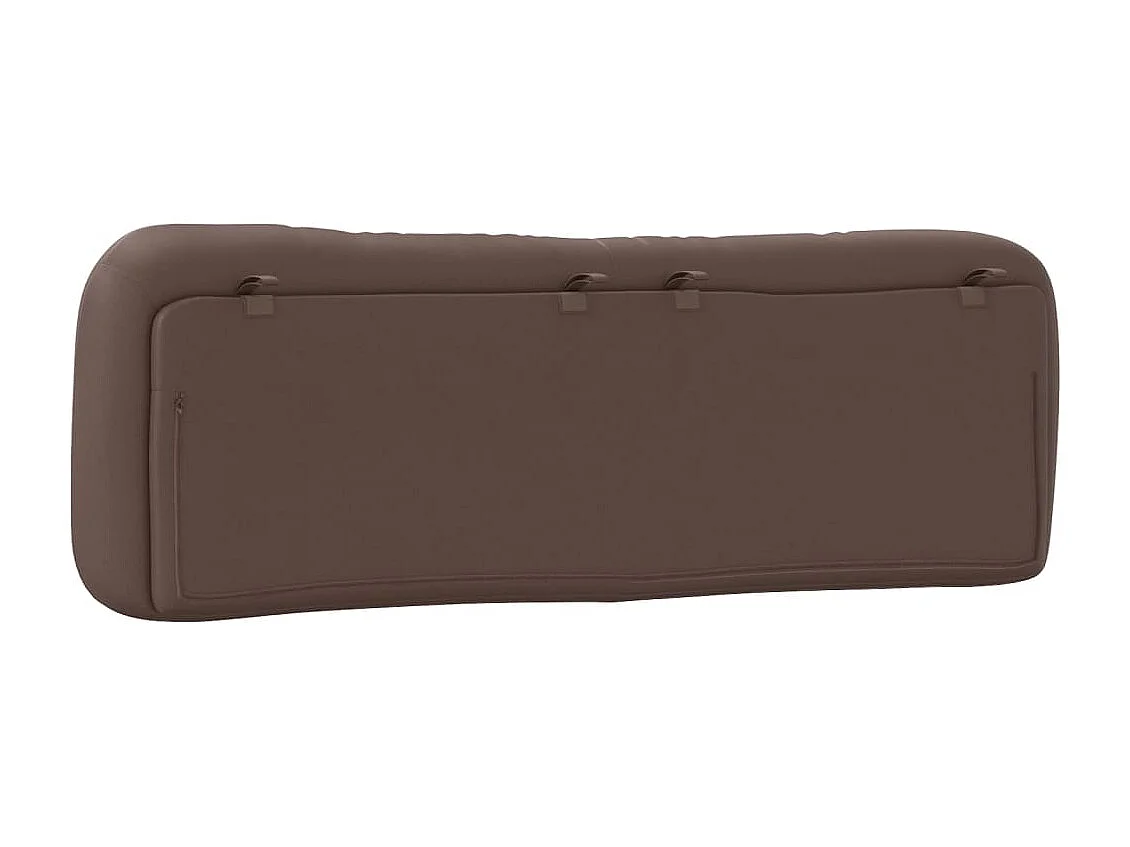 Cabecero de Cama | Cabezal de cama | Mueble de cabecero acolchado Hvar cuero sintético marrón 160 cm