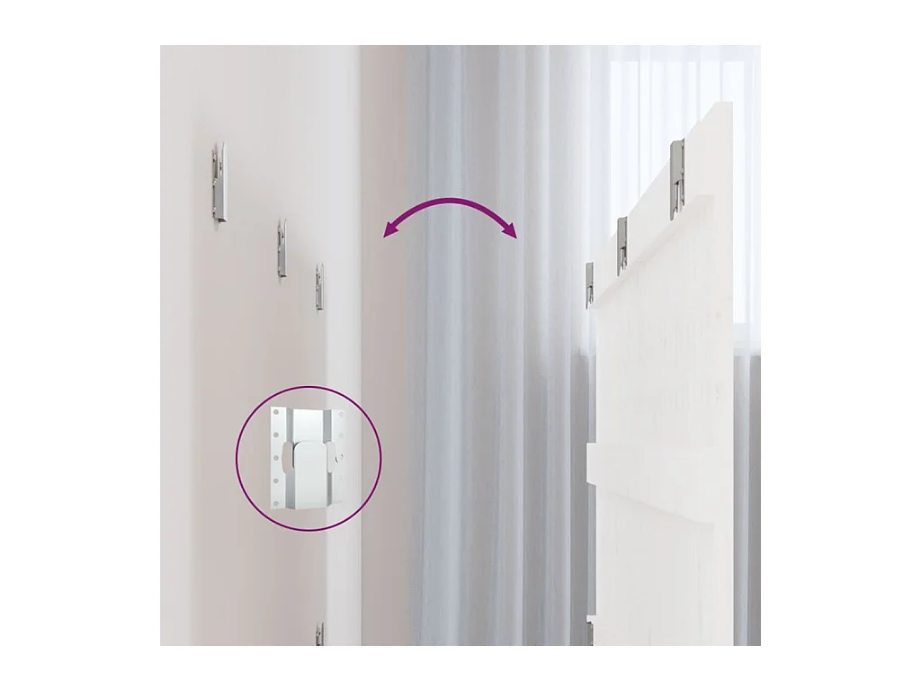 Cabecero de Cama | Cabezal de cama | Mueble de cabecero de pared madera maciza pino blanco 185x3x60 cm