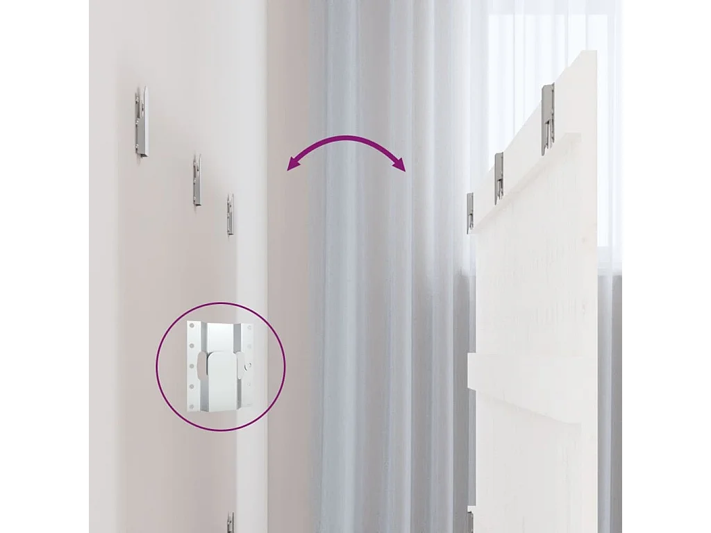 Tête de lit murale | Panneau de tête pour lit Moderne  Blanc 185x3x60 cm Bois massif de pin