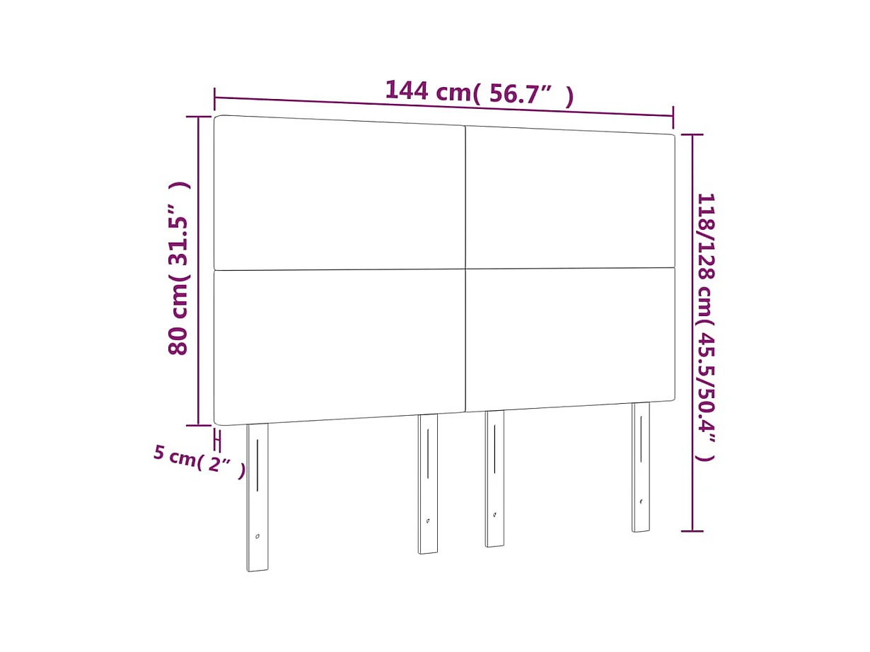 Cabeceros | Cabezal de cama | Mueble de cabecero 4 unidades tela gris taupe 72x5x78/88 cm