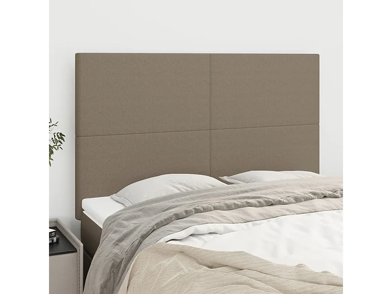 Têtes de lit | Panneaux de tête pour lit Moderne 4 pcs Taupe 72x5x78/88 cm Tissu