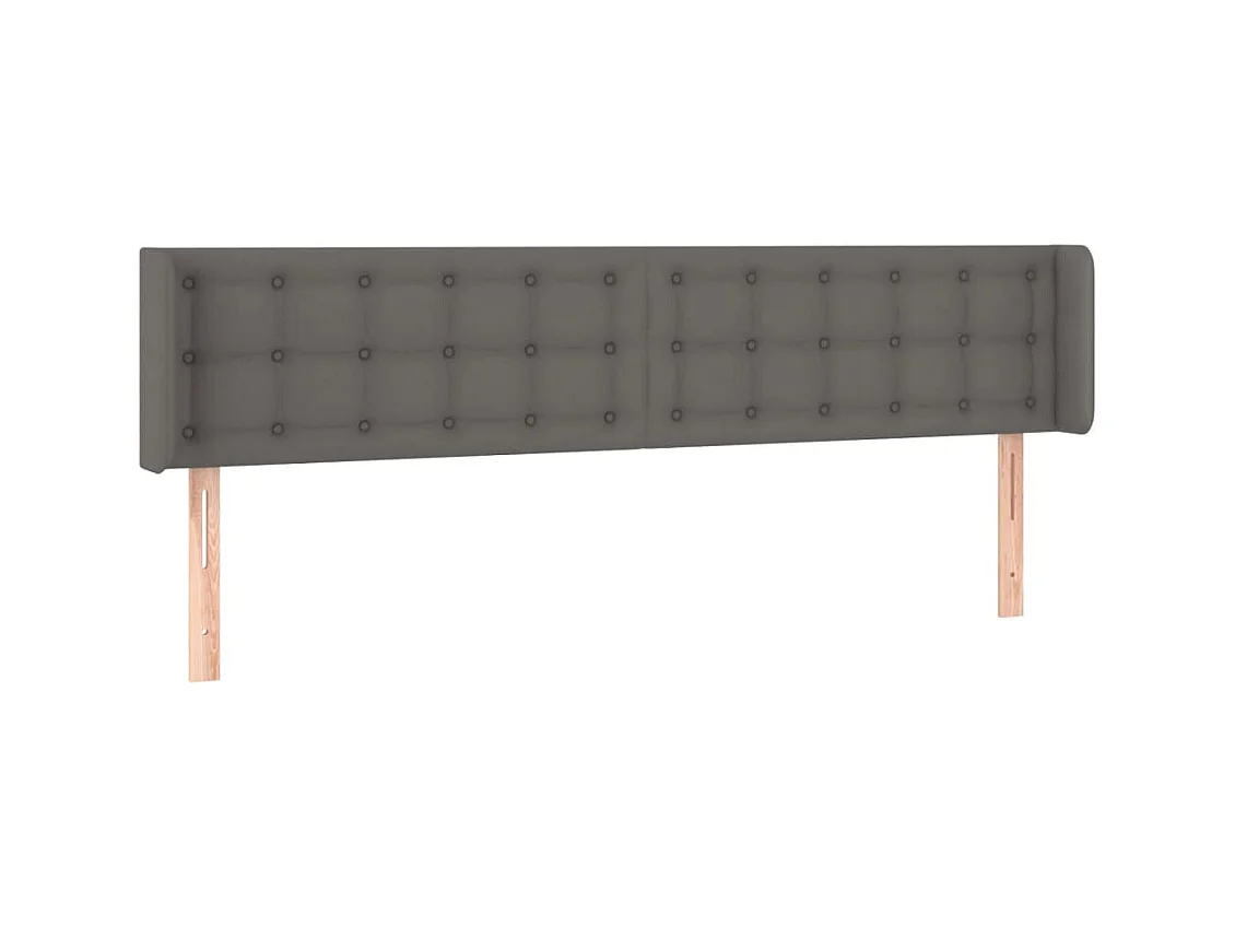 Tête de Lit | Panneau de tête pour lit Moderne à LED Gris 183x16x78/88 cm Similicuir