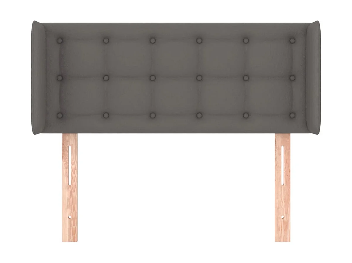 Mueble cabecero | Cabezal de cama | Cabecero de cuero sintético gris 93x16x78/88 cm