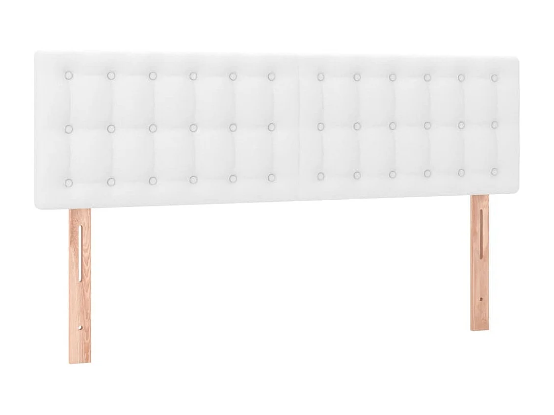 Tête de Lit | Panneau de tête pour lit Moderne à LED Blanc 144x5x78/88 cm Similicuir