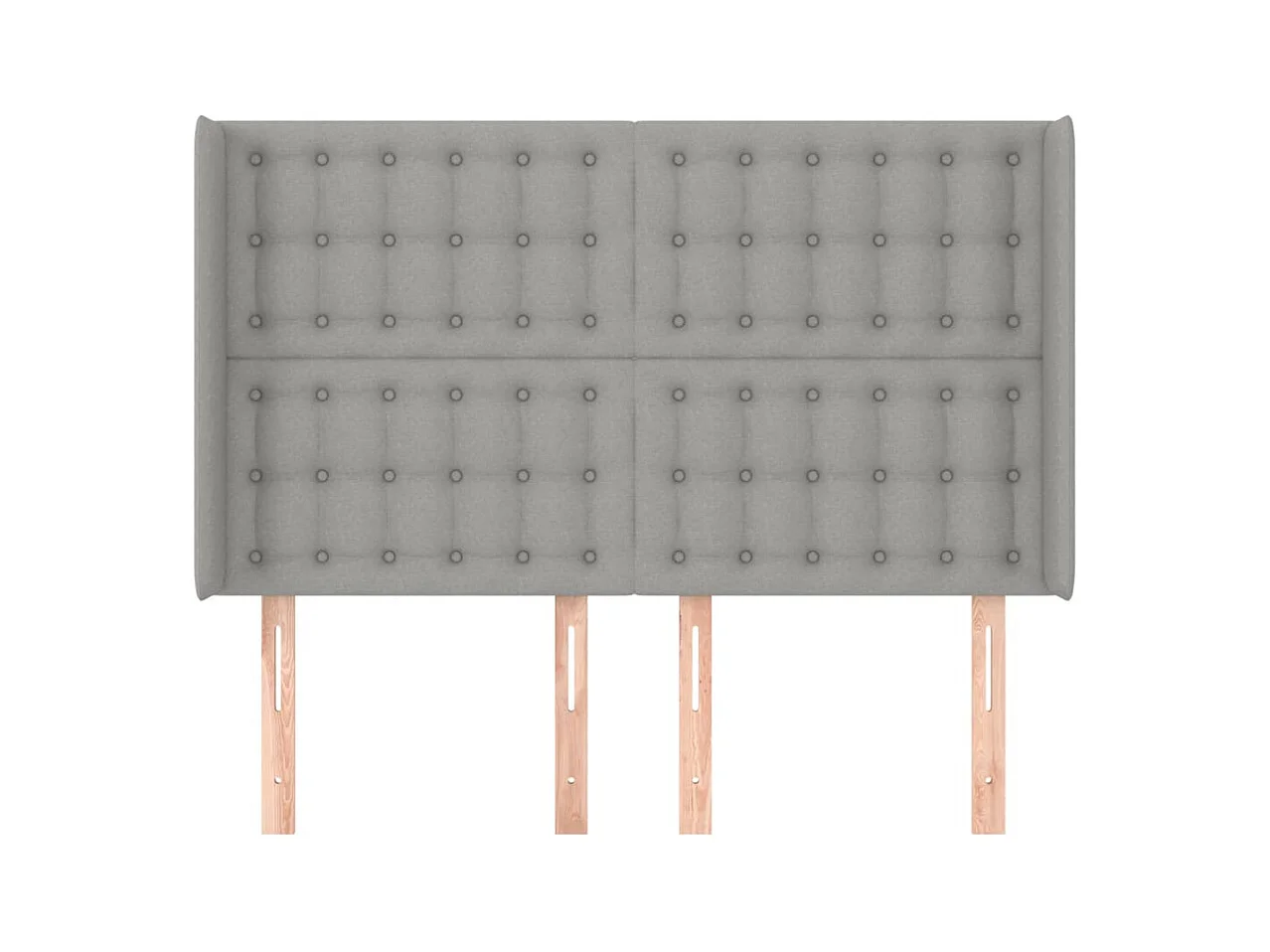 Tête de Lit | Panneau de tête pour lit Moderne avec oreilles Gris clair 147x16x118/128 cm Tissu