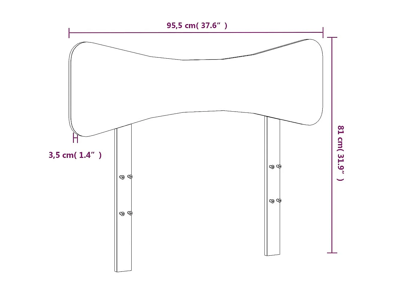 Tête de Lit | Panneau de tête pour lit Moderne cire marron 90 cm bois massif de pin