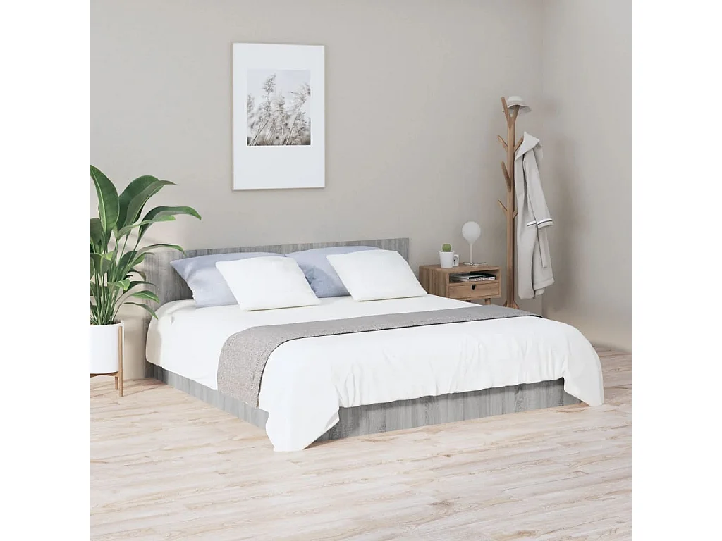 Hoofdbord | Hoofdeinde 200x1,5x80 cm bewerkt hout grijs sonoma eikenkleurig