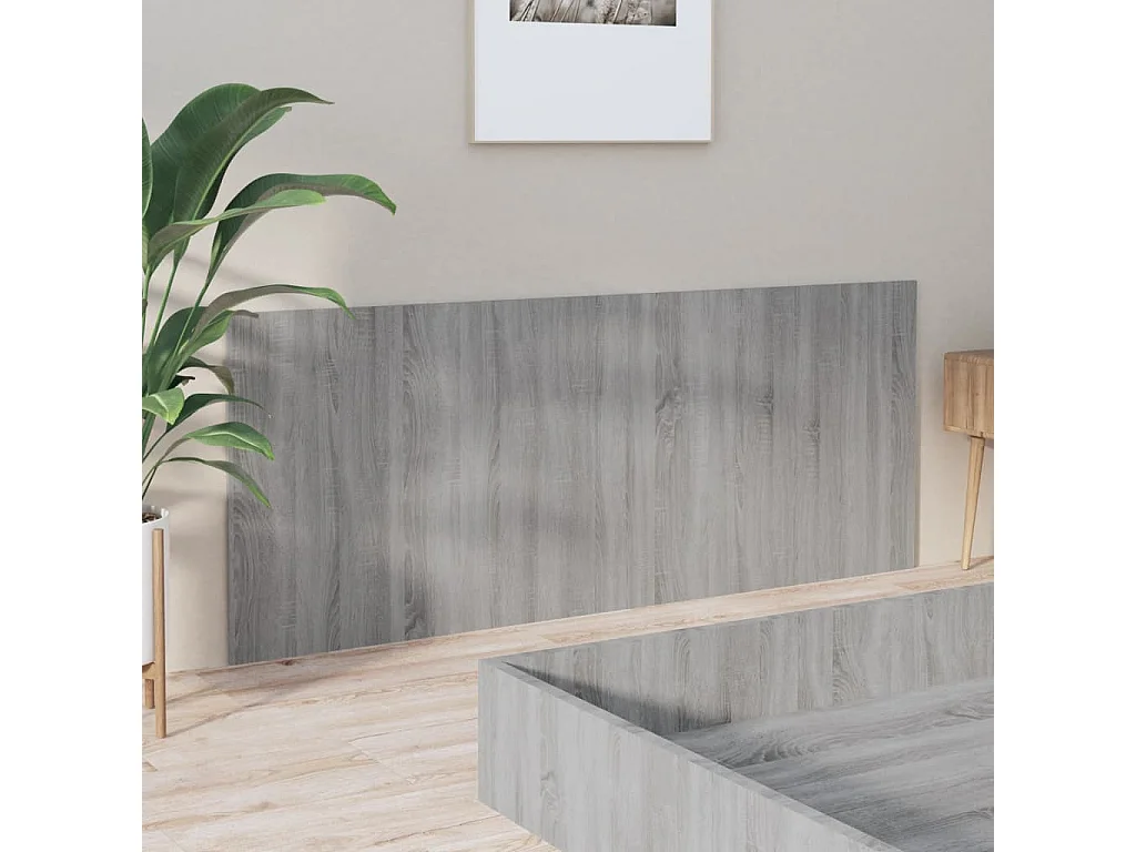 Hoofdbord | Hoofdeinde 200x1,5x80 cm bewerkt hout grijs sonoma eikenkleurig