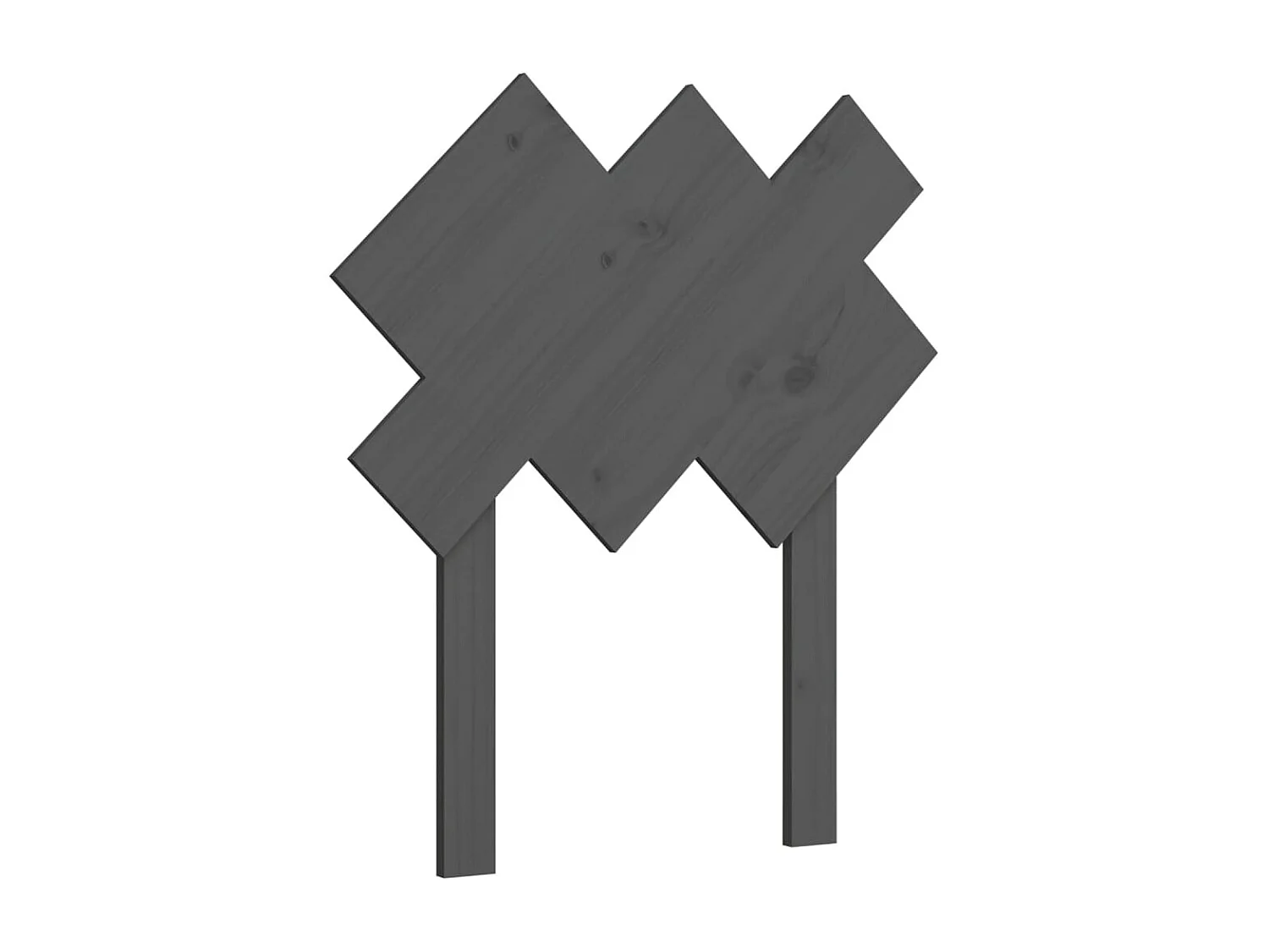 Tête de Lit | Panneau de tête pour lit Moderne Gris 72,5x3x81 cm Bois massif de pin