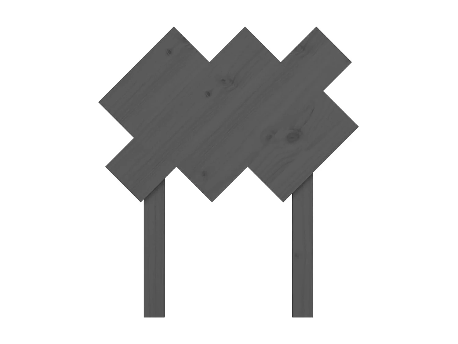 Tête de Lit | Panneau de tête pour lit Moderne Gris 72,5x3x81 cm Bois massif de pin