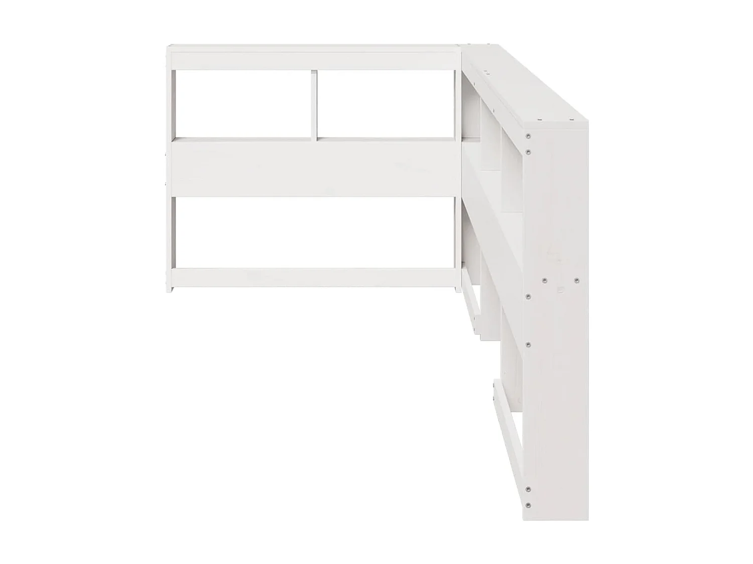 Mueble cabecero | Cabecero | Cabezal de cama librería en forma L madera maciza pino blanco 80 cm