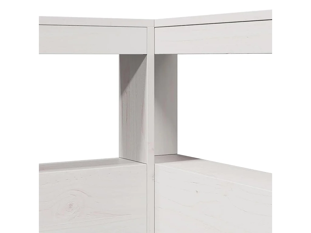 Mueble cabecero | Cabecero | Cabezal de cama librería en forma L madera maciza pino blanco 80 cm