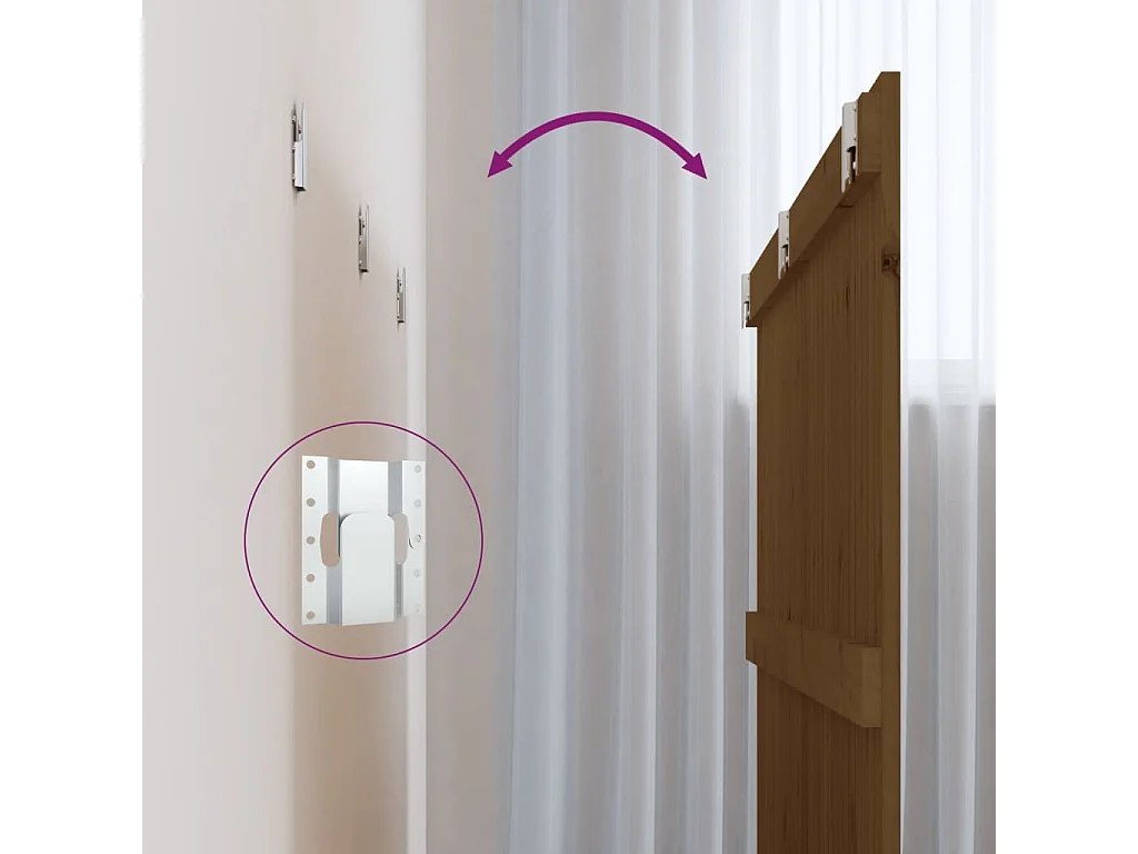 Tête de lit murale | Panneau de tête pour lit Moderne  Marron miel 185x3x90 cm Bois massif de pin