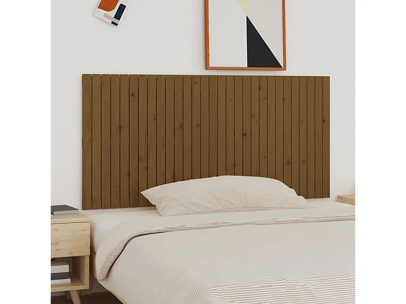 Tête de lit murale | Panneau de tête pour lit Moderne  Marron miel 185x3x90 cm Bois massif de pin