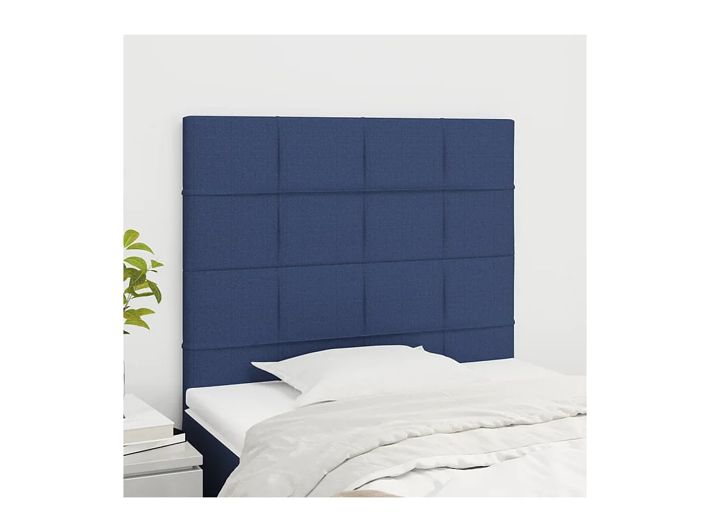 Têtes de lit | Panneaux de tête pour lit Moderne 2 pcs Bleu 100x5x78/88 cm Tissu