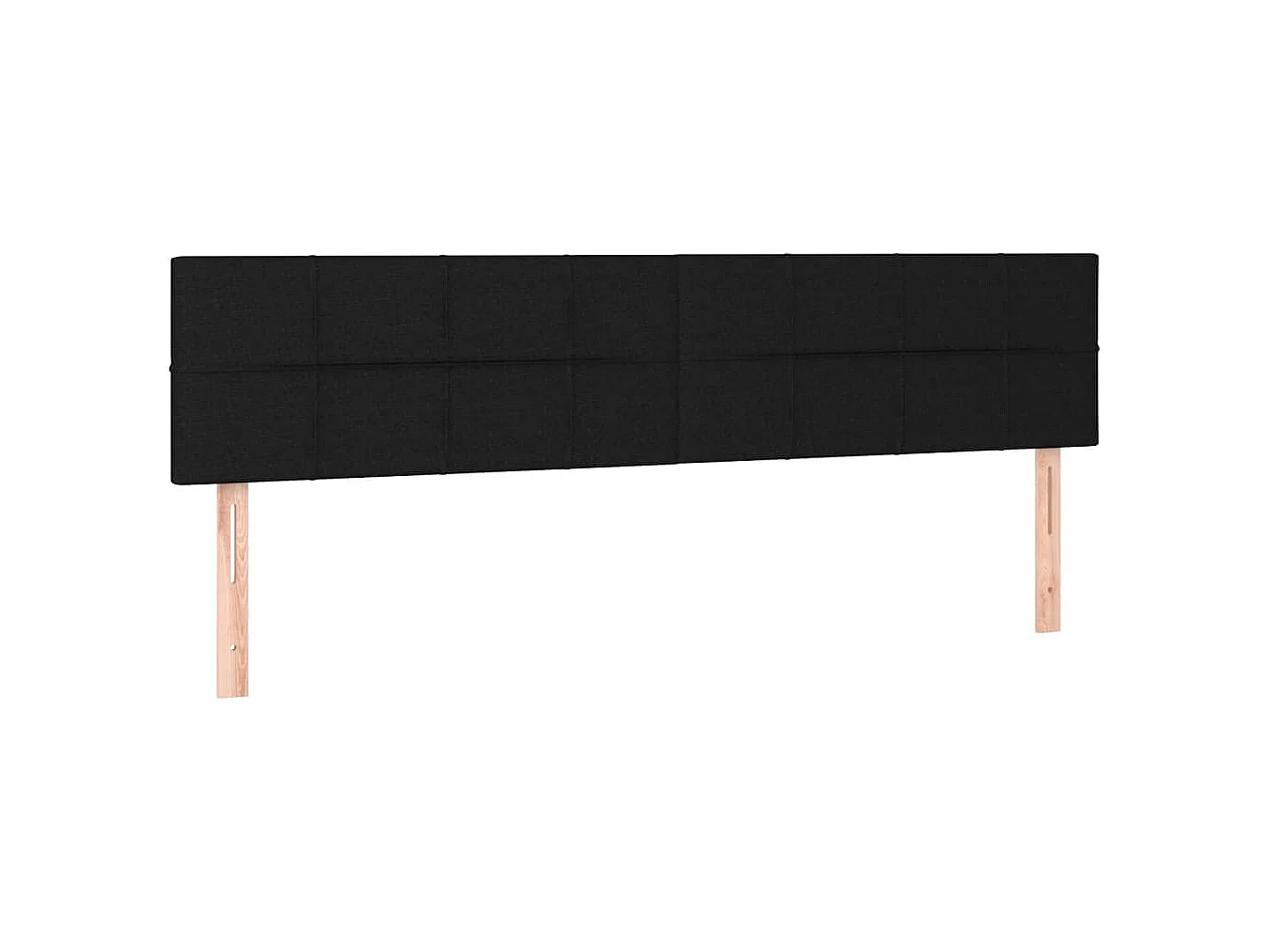 Tête de Lit | Panneau de tête pour lit Moderne à LED Noir 200x5x78/88 cm Tissu