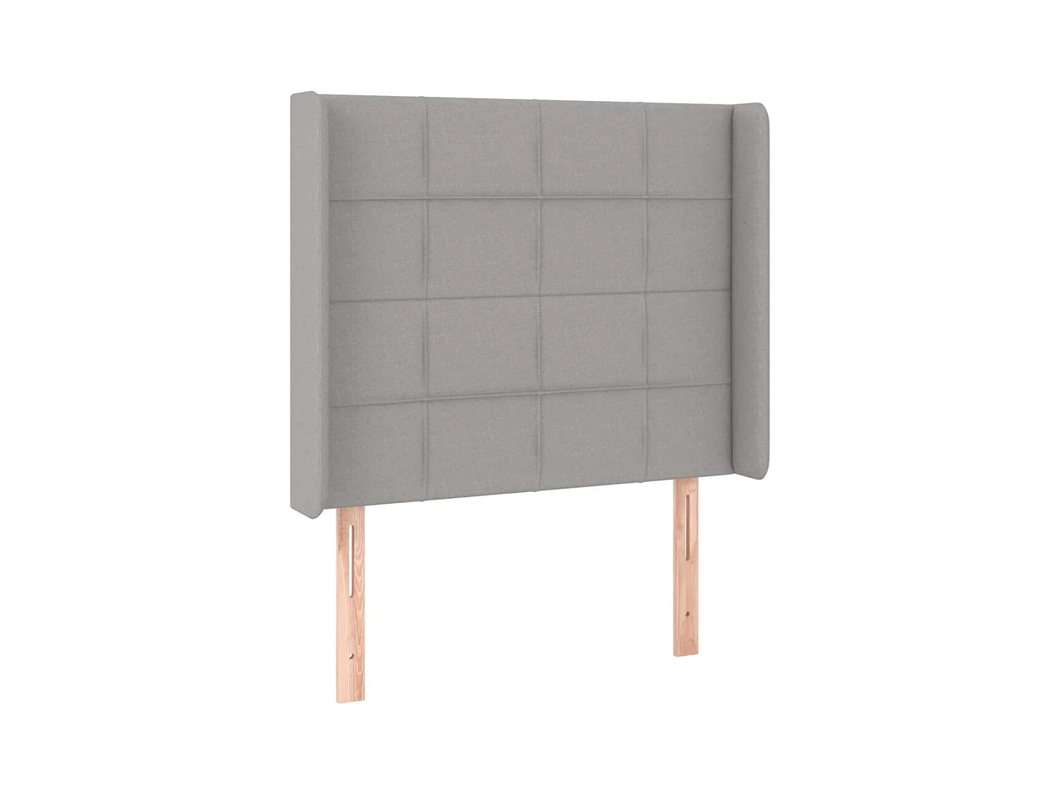 Mueble cabecero | Cabezal de cama | Cabecero con LED de tela gris claro 103x16x118/128 cm