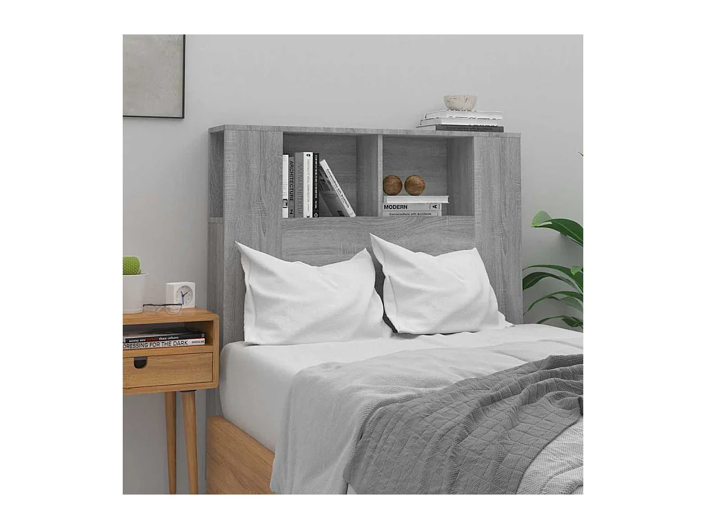 Cabecero de Cama | Cabezal de Cama | Mueble cabecero gris Sonoma 100x18,5x102,5 cm