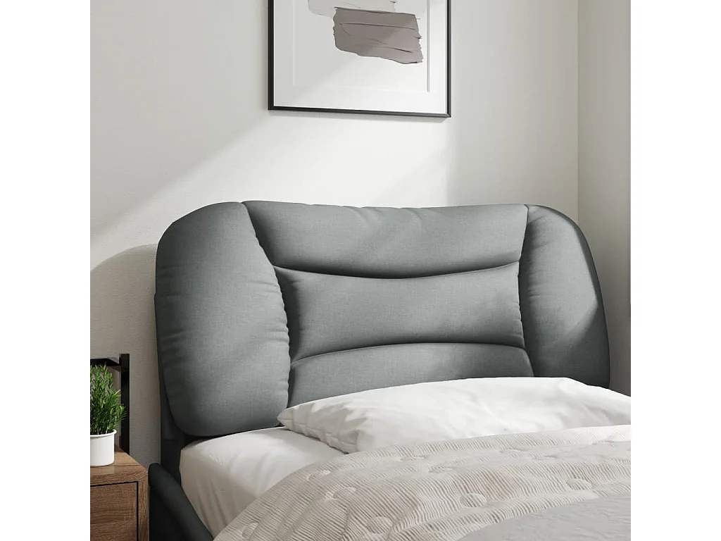 Tête de lit | Coussin de tête de lit | Tête de lit décoratif gris clair 90 cm tissu