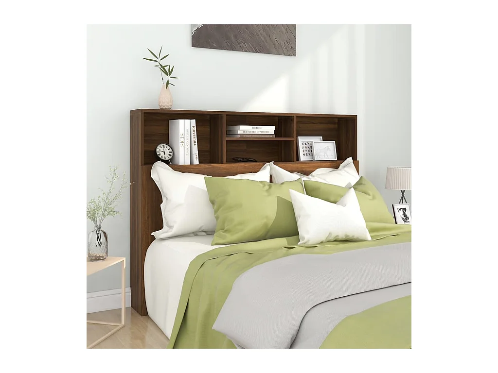 Tête de Lit avec rangement | Armoire de tête de lit Chêne marron 140x19x103,5 cm