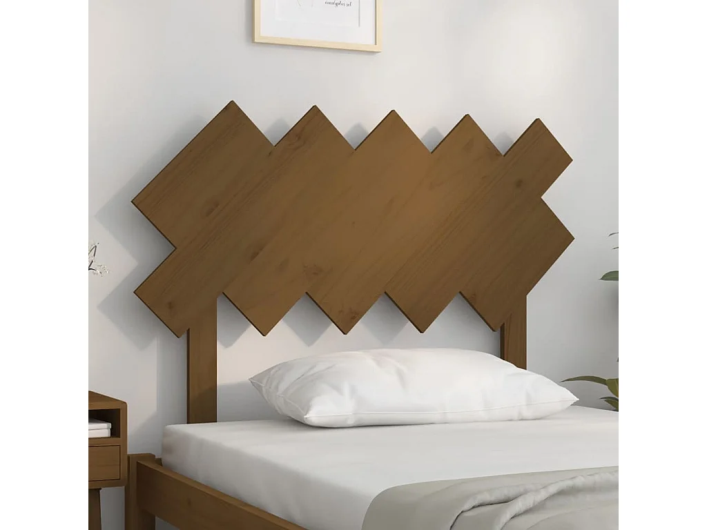Tête de Lit | Panneau de tête pour lit Moderne Marron miel 104x3x80,5 cm Bois massif de pin