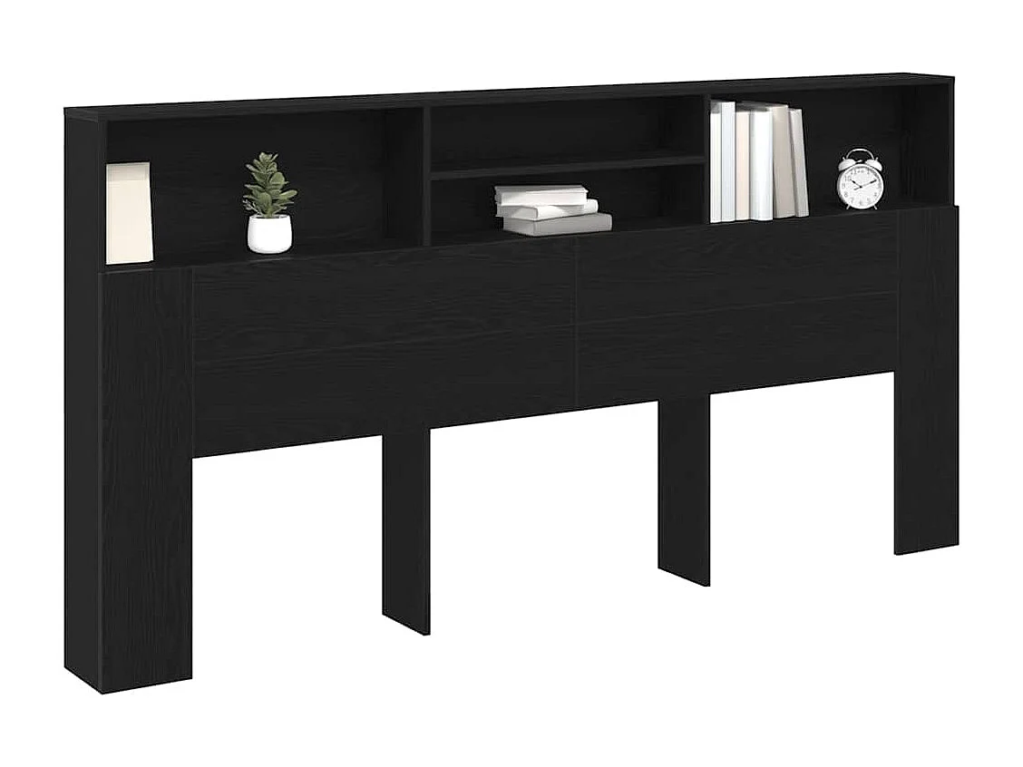 Cabinet de Tête de Lit | Commode de tête de lit Chêne noir 200 x 19 x 103.5 cm