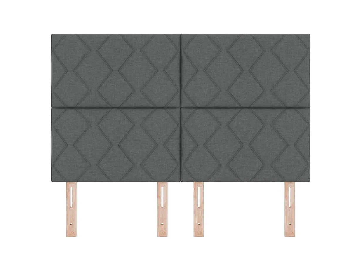 Mueble cabecero | Cabezal de cama | Cabecero de Tela Geométrico Gris oscuro 140 cm tela