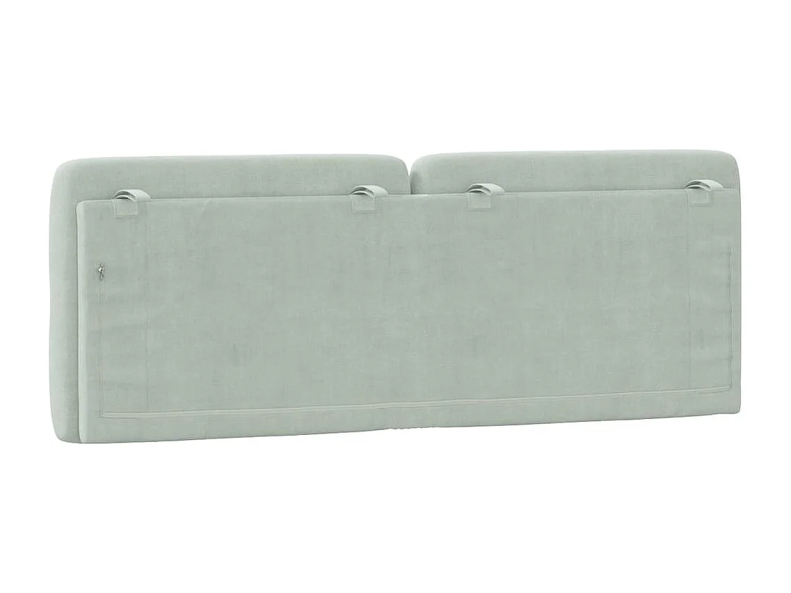 Cabecero de Cama | Cabezal de cama | Mueble de cabecero acolchado terciopelo gris claro 140 cm