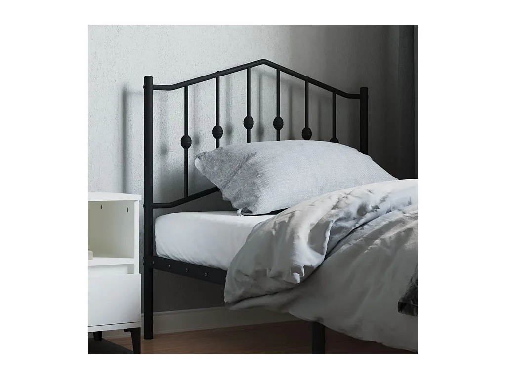 Tête de Lit | Panneau de tête pour lit Moderne métal noir 90 cm