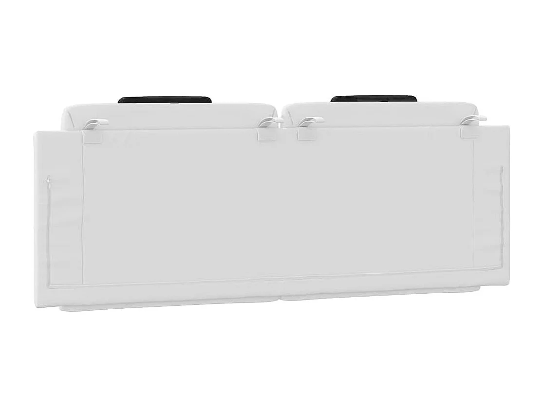 Hoofdbord | Hoofdbordkussen "Viana" 120 cm kunstleer wit en zwart