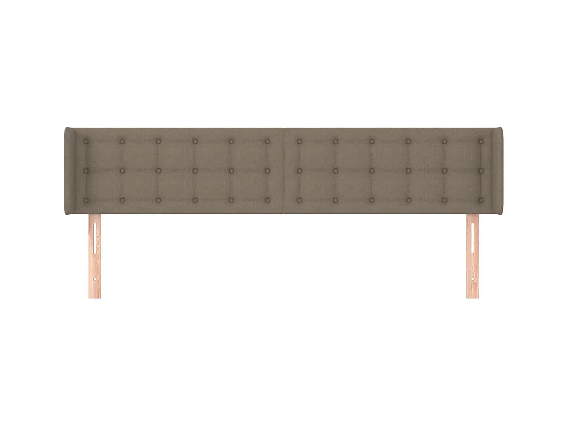 Mueble cabecero | Cabezal de cama | Cabecero de tela gris taupe 183x16x78/88 cm