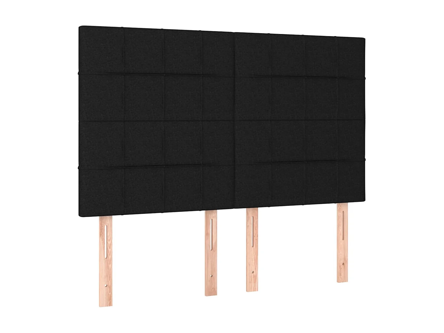 Tête de Lit | Panneau de tête pour lit Moderne à LED Noir 144x5x118/128 cm Tissu