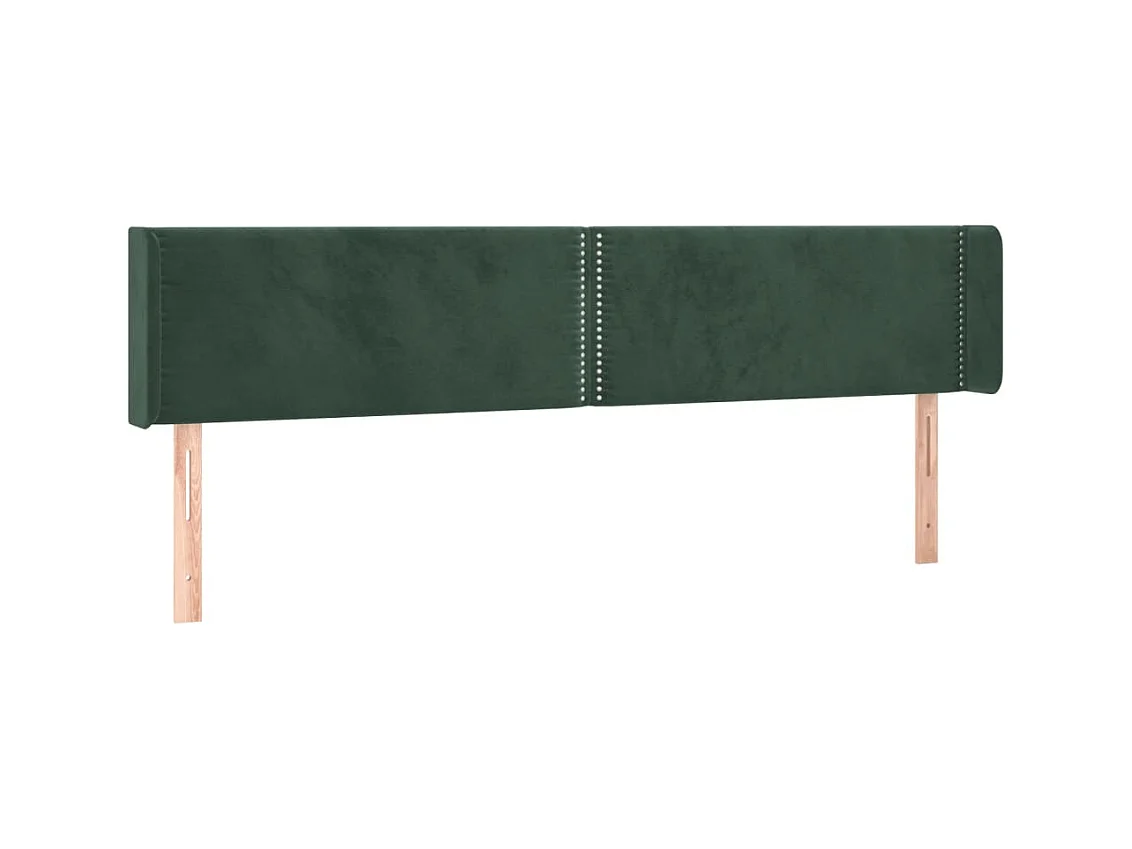Cabecero | Cabezal de Cama | Mueble cabecero con LED de terciopelo verde oscuro 183x16x78/88 cm