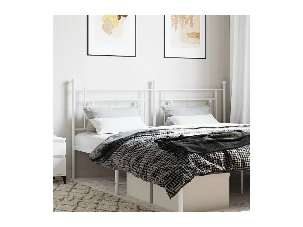 Mueble cabecero | Cabezal de cama | Cabecero de metal blanco 180 cm